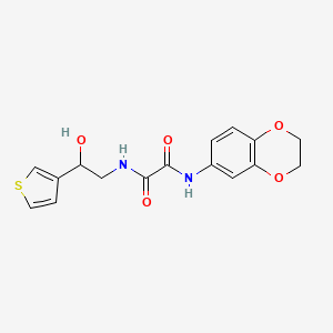 molecular formula C16H16N2O5S B2777002 N1-(2,3-dihydrobenzo[b][1,4]dioxin-6-yl)-N2-(2-hydroxy-2-(thiophen-3-yl)ethyl)oxalamide CAS No. 1251548-65-8