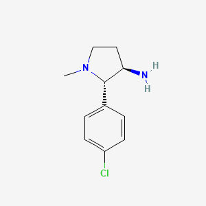 molecular formula C11H15ClN2 B2777005 (2S,3R)-2-(4-氯苯基)-1-甲基吡咯烷-3-胺 CAS No. 2219419-29-9