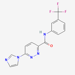 molecular formula C15H10F3N5O B2777010 6-(1H-imidazol-1-yl)-N-(3-(trifluoromethyl)phenyl)pyridazine-3-carboxamide CAS No. 1396783-05-3