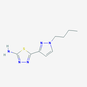molecular formula C9H13N5S B2777012 5-(1-butyl-1H-pyrazol-3-yl)-1,3,4-thiadiazol-2-amine CAS No. 1946812-22-1