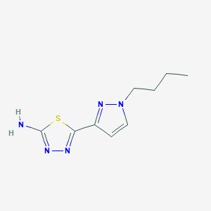 molecular formula C9H13N5S B2777012 5-(1-Butylpyrazol-3-yl)-1,3,4-thiadiazol-2-amine CAS No. 1946812-22-1