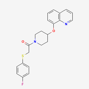 molecular formula C22H21FN2O2S B2777014 2-((4-Fluorophenyl)thio)-1-(4-(quinolin-8-yloxy)piperidin-1-yl)ethanone CAS No. 1903871-12-4