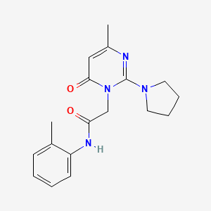 molecular formula C18H22N4O2 B2777016 2-(4-methyl-6-oxo-2-pyrrolidin-1-ylpyrimidin-1(6H)-yl)-N-(2-methylphenyl)acetamide CAS No. 1251691-82-3