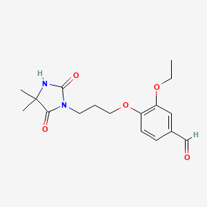 molecular formula C17H22N2O5 B2777019 4-[3-(4,4-Dimethyl-2,5-dioxo-1-imidazolidinyl)propoxy]-3-ethoxybenzaldehyde CAS No. 712333-19-2