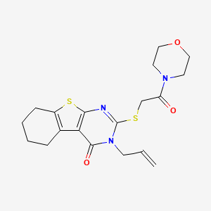 molecular formula C19H23N3O3S2 B2777028 3-allyl-2-{[2-(4-morpholinyl)-2-oxoethyl]thio}-5,6,7,8-tetrahydro[1]benzothieno[2,3-d]pyrimidin-4(3H)-one 