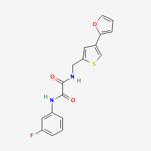 molecular formula C17H13FN2O3S B2777034 N'-(3-fluorophenyl)-N-{[4-(furan-2-yl)thiophen-2-yl]methyl}ethanediamide CAS No. 2380061-13-0