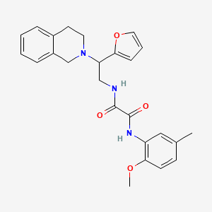 molecular formula C25H27N3O4 B2777041 N'-[2-(furan-2-yl)-2-(1,2,3,4-tetrahydroisoquinolin-2-yl)ethyl]-N-(2-methoxy-5-methylphenyl)ethanediamide CAS No. 898433-31-3
