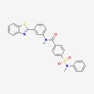 molecular formula C27H21N3O3S2 B2777046 N-[3-(1,3-benzothiazol-2-yl)phenyl]-4-[methyl(phenyl)sulfamoyl]benzamide CAS No. 361170-69-6
