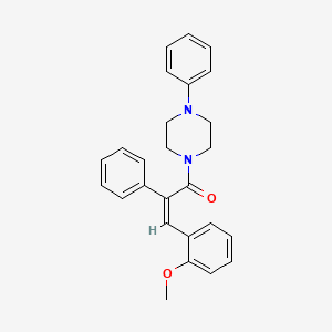 molecular formula C26H26N2O2 B2777049 (Z)-3-(2-methoxyphenyl)-2-phenyl-1-(4-phenylpiperazino)-2-propen-1-one CAS No. 478064-11-8