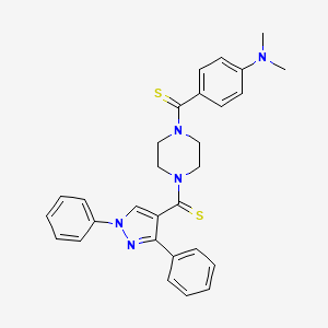 (4-(dimethylamino)phenyl)(4-(1,3-diphenyl-1H-pyrazole-4-carbonothioyl)piperazin-1-yl)methanethione