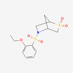 molecular formula C13H17NO5S2 B2777065 5-((2-Ethoxyphenyl)sulfonyl)-2-thia-5-azabicyclo[2.2.1]heptane 2,2-dioxide CAS No. 2034301-86-3