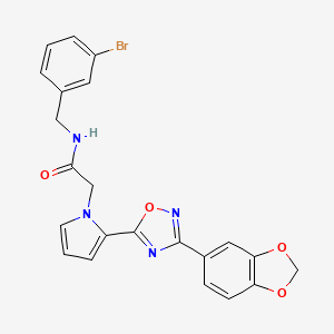 molecular formula C22H17BrN4O4 B2777066 2-{2-[3-(1,3-benzodioxol-5-yl)-1,2,4-oxadiazol-5-yl]-1H-pyrrol-1-yl}-N-(3-bromobenzyl)acetamide CAS No. 1260996-04-0