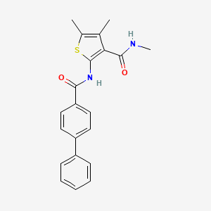 molecular formula C21H20N2O2S B2777079 2-{[1,1'-biphenyl]-4-amido}-N,4,5-trimethylthiophene-3-carboxamide CAS No. 896292-67-4
