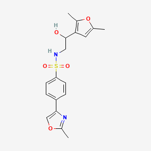 molecular formula C18H20N2O5S B2777081 N-(2-(2,5-dimethylfuran-3-yl)-2-hydroxyethyl)-4-(2-methyloxazol-4-yl)benzenesulfonamide CAS No. 2319840-84-9