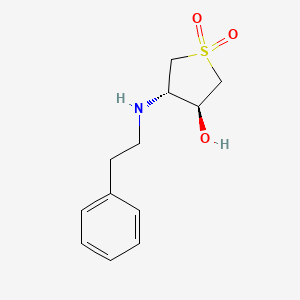 molecular formula C12H17NO3S B2777087 (3S,4S)-3-hydroxy-4-[(2-phenylethyl)amino]-1lambda6-thiolane-1,1-dione CAS No. 2059909-34-9