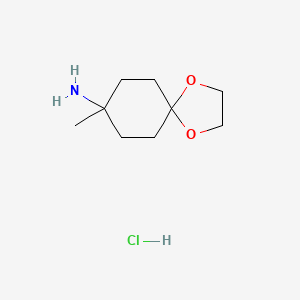 molecular formula C9H18ClNO2 B2777088 8-Methyl-1,4-dioxaspiro[4.5]decan-8-amine hydrochloride CAS No. 2137787-09-6