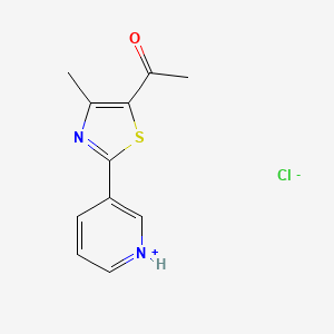 molecular formula C11H11ClN2OS B2777089 5-Acetyl-4-methyl-2-(3-pyridinyl)-1,3-thiazol-3-ium chloride CAS No. 39066-99-4