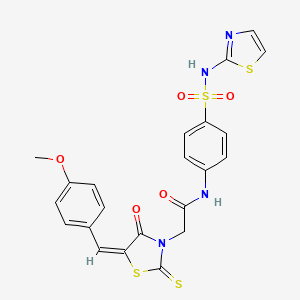 (E)-2-(5-(4-methoxybenzylidene)-4-oxo-2-thioxothiazolidin-3-yl)-N-(4-(N-(thiazol-2-yl)sulfamoyl)phenyl)acetamide