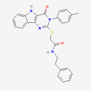 2-((4-oxo-3-(p-tolyl)-4,5-dihydro-3H-pyrimido[5,4-b]indol-2-yl)thio)-N-phenethylacetamide