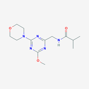 molecular formula C13H21N5O3 B2777122 N-((4-methoxy-6-morpholino-1,3,5-triazin-2-yl)methyl)isobutyramide CAS No. 2034270-16-9