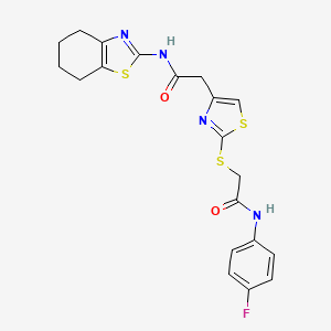 N-(4-fluorophenyl)-2-((4-(2-oxo-2-((4,5,6,7-tetrahydrobenzo[d]thiazol-2-yl)amino)ethyl)thiazol-2-yl)thio)acetamide