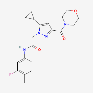 2-(5-cyclopropyl-3-(morpholine-4-carbonyl)-1H-pyrazol-1-yl)-N-(3-fluoro-4-methylphenyl)acetamide