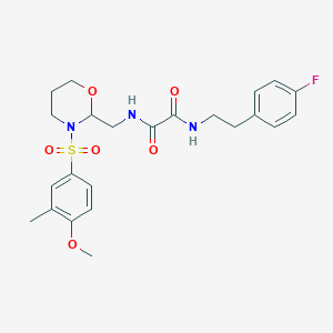 N1-(4-fluorophenethyl)-N2-((3-((4-methoxy-3-methylphenyl)sulfonyl)-1,3-oxazinan-2-yl)methyl)oxalamide