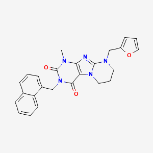 B2777131 9-(furan-2-ylmethyl)-1-methyl-3-(naphthalen-1-ylmethyl)-7,8-dihydro-6H-purino[7,8-a]pyrimidine-2,4-dione CAS No. 877794-75-7