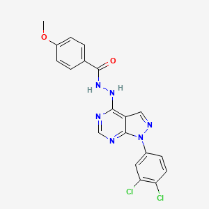 N'-[1-(3,4-dichlorophenyl)-1H-pyrazolo[3,4-d]pyrimidin-4-yl]-4-methoxybenzohydrazide