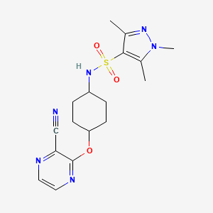 N-((1r,4r)-4-((3-cyanopyrazin-2-yl)oxy)cyclohexyl)-1,3,5-trimethyl-1H-pyrazole-4-sulfonamide