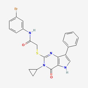 N-(3-bromophenyl)-2-((3-cyclopropyl-4-oxo-7-phenyl-4,5-dihydro-3H-pyrrolo[3,2-d]pyrimidin-2-yl)thio)acetamide