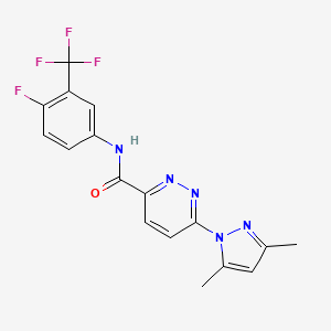 6-(3,5-dimethyl-1H-pyrazol-1-yl)-N-(4-fluoro-3-(trifluoromethyl)phenyl)pyridazine-3-carboxamide