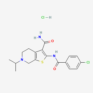 2-(4-Chlorobenzamido)-6-isopropyl-4,5,6,7-tetrahydrothieno[2,3-c]pyridine-3-carboxamide hydrochloride