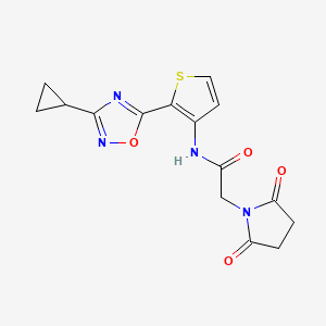 N-(2-(3-cyclopropyl-1,2,4-oxadiazol-5-yl)thiophen-3-yl)-2-(2,5-dioxopyrrolidin-1-yl)acetamide