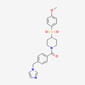 molecular formula C23H25N3O4S B2777195 (4-((1H-imidazol-1-yl)methyl)phenyl)(4-((4-methoxyphenyl)sulfonyl)piperidin-1-yl)methanone CAS No. 1797837-82-1