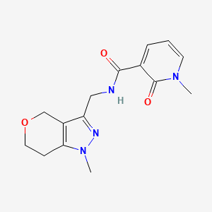 molecular formula C15H18N4O3 B2777199 1-methyl-N-((1-methyl-1,4,6,7-tetrahydropyrano[4,3-c]pyrazol-3-yl)methyl)-2-oxo-1,2-dihydropyridine-3-carboxamide CAS No. 1797015-72-5
