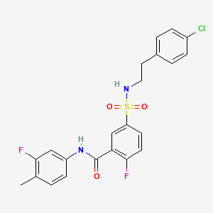 5-(N-(4-chlorophenethyl)sulfamoyl)-2-fluoro-N-(3-fluoro-4-methylphenyl)benzamide