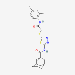 molecular formula C23H28N4O2S2 B2777215 N-[5-({[(2,4-dimethylphenyl)carbamoyl]methyl}sulfanyl)-1,3,4-thiadiazol-2-yl]adamantane-1-carboxamide CAS No. 392295-58-8