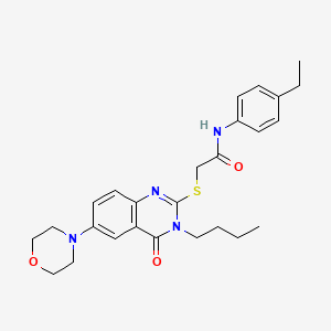 molecular formula C26H32N4O3S B2777217 2-{[3-butyl-6-(morpholin-4-yl)-4-oxo-3,4-dihydroquinazolin-2-yl]sulfanyl}-N-(4-ethylphenyl)acetamide CAS No. 689762-13-8