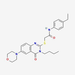molecular formula C26H32N4O3S B2777217 2-(3-butyl-6-morpholin-4-yl-4-oxoquinazolin-2-yl)sulfanyl-N-(4-ethylphenyl)acetamide CAS No. 689762-13-8
