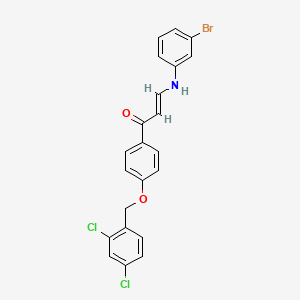 (E)-3-(3-bromoanilino)-1-[4-[(2,4-dichlorophenyl)methoxy]phenyl]prop-2-en-1-one