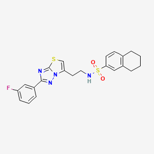 N-(2-(2-(3-fluorophenyl)thiazolo[3,2-b][1,2,4]triazol-6-yl)ethyl)-5,6,7,8-tetrahydronaphthalene-2-sulfonamide