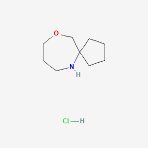 molecular formula C9H18ClNO B2777225 10-Oxa-6-azaspiro[4.6]undecane;hydrochloride CAS No. 2287280-15-1