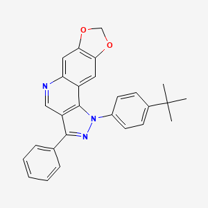 molecular formula C27H23N3O2 B2777226 1-(4-(tert-butyl)phenyl)-3-phenyl-1H-[1,3]dioxolo[4,5-g]pyrazolo[4,3-c]quinoline CAS No. 901044-41-5