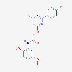 molecular formula C21H20ClN3O4 B2777231 2-{[2-(4-chlorophenyl)-6-methylpyrimidin-4-yl]oxy}-N-(2,5-dimethoxyphenyl)acetamide CAS No. 1251587-21-9