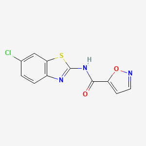 molecular formula C11H6ClN3O2S B2777233 N-(6-chlorobenzo[d]thiazol-2-yl)isoxazole-5-carboxamide CAS No. 919758-72-8