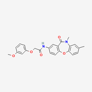 molecular formula C24H22N2O5 B2777234 N-(8,10-dimethyl-11-oxo-10,11-dihydrodibenzo[b,f][1,4]oxazepin-2-yl)-2-(3-methoxyphenoxy)acetamide CAS No. 922061-25-4