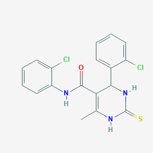 N,4-bis(2-chlorophenyl)-6-methyl-2-sulfanylidene-3,4-dihydro-1H-pyrimidine-5-carboxamide