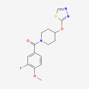 molecular formula C15H16FN3O3S B2777239 1-(3-Fluoro-4-methoxybenzoyl)-4-(1,3,4-thiadiazol-2-yloxy)piperidine CAS No. 2191212-88-9