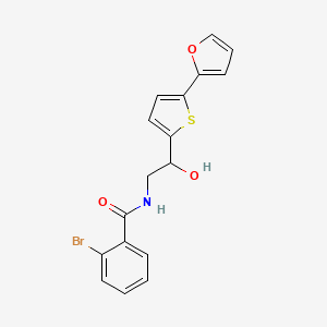 molecular formula C17H14BrNO3S B2777241 2-bromo-N-{2-[5-(furan-2-yl)thiophen-2-yl]-2-hydroxyethyl}benzamide CAS No. 2320538-00-7